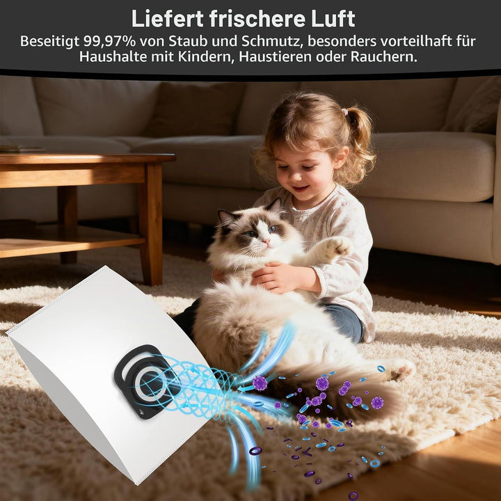 10 Stück Staubsaugerbeutel für Rowenta Hygiene + ZR200720/ ZR200520, ZR200920 für Compact Power, Pow