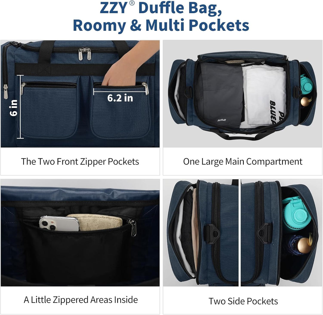 ZZY Sporttasche 40L für Herren mit 2 Seitentaschen & Wasserabweisend - Leichte Reisetasche für Sport