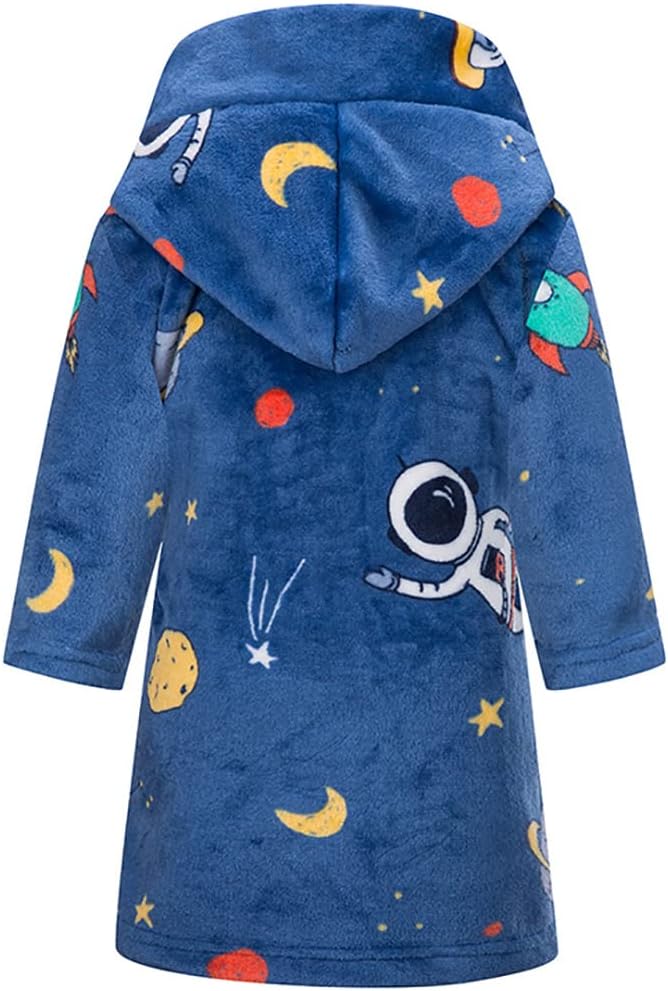 Jungen Bademantel Mädchen Unisex Kinder Bademantel Weich Flanell Fleece Robe für Kinder 1-12 Jahre,