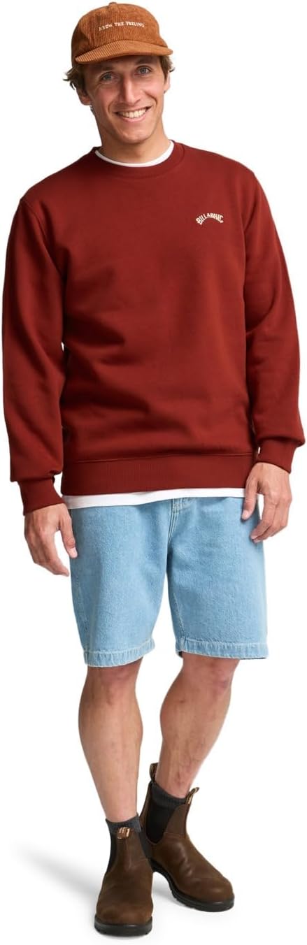Billabong Herren Arch Cr Sweatshirt (1er Pack) L Fired Red, L Fired Red