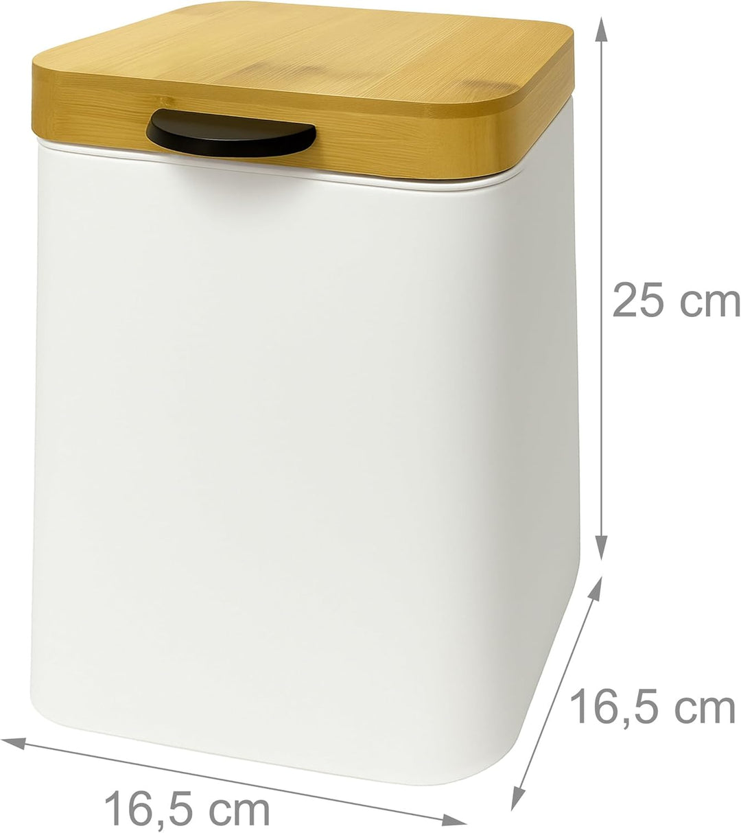 Relaxdays Kosmetikeimer Wandmontage, 3 l, Absenkautomatik, Inneneimer, Metall, eckiger Badezimmer Mü