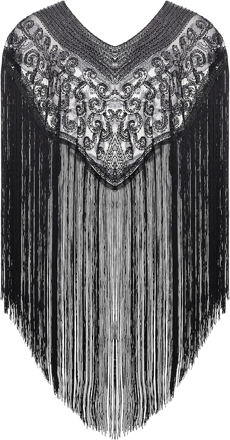 BABEYOND 1920s Retro Schal Damen Umschlagtücher für Abendkleid Hochzeit Party Braut Schal Gatsby Kos