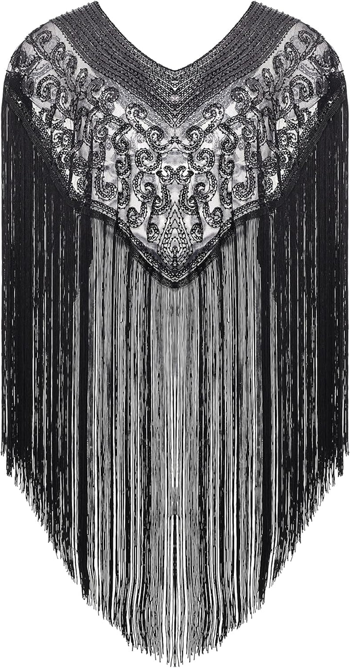 BABEYOND 1920s Retro Schal Damen Umschlagtücher für Abendkleid Hochzeit Party Braut Schal Gatsby Kos