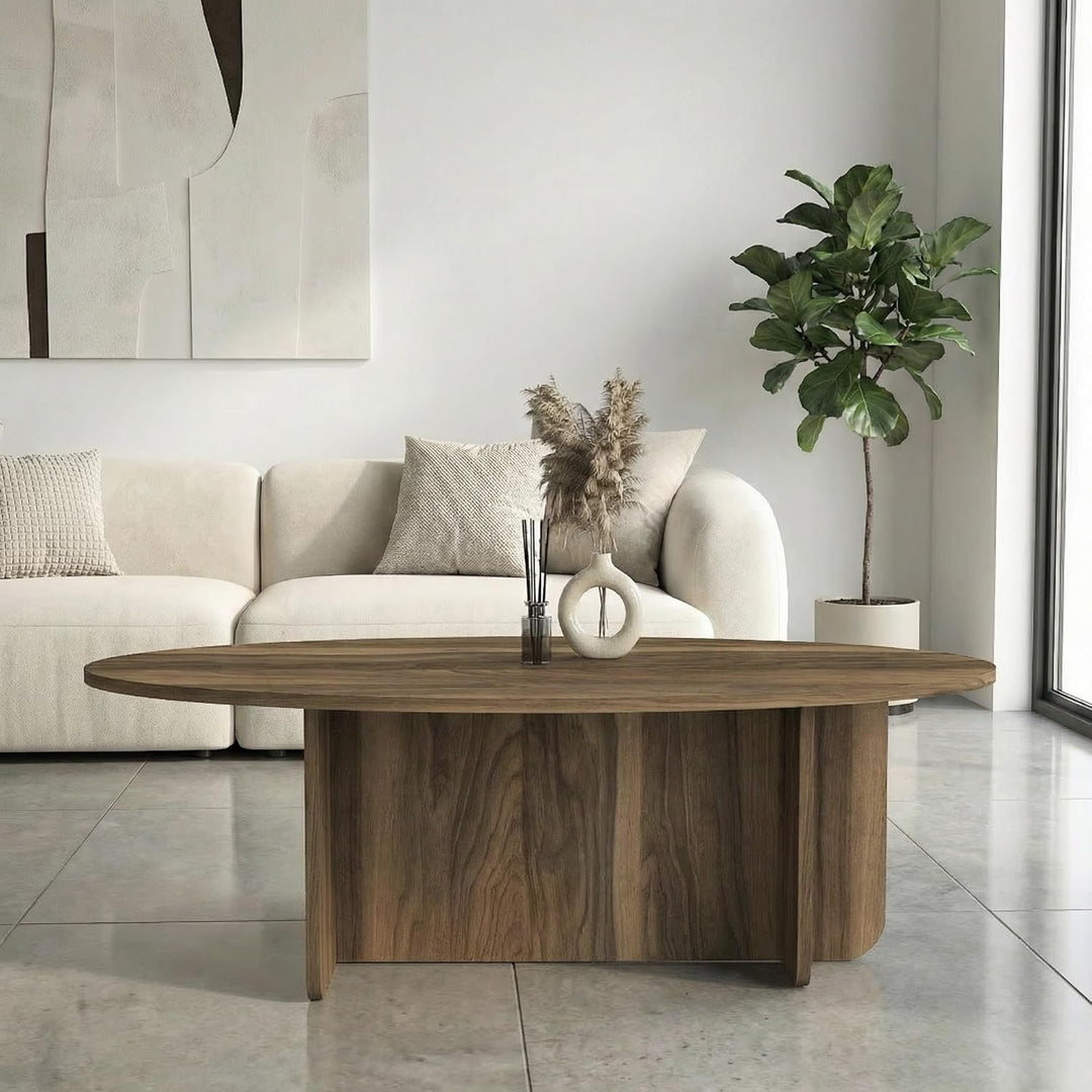 moebel17 Couchtisch Luminous Ratan 120x60 cm (Walnuss), Walnuss