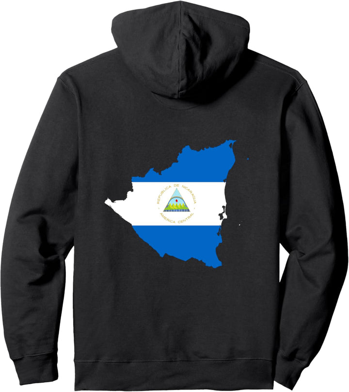 Umriss des Landes Nicaragua auf der Flagge Pullover Hoodie