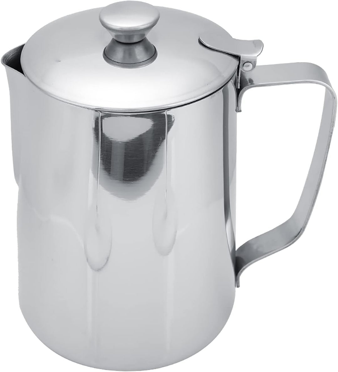 Edelstahlbecher, Edelstahl-Kaffeetasse, Becher, Milchaufschäumkrug, mit Deckel für Latte-Kaffee (100