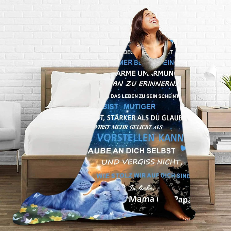 Personalisierte Decke Geschenk für Sohn Von Eltern, Kuscheldecke Flauschige An Unseren Sohn Von Mama