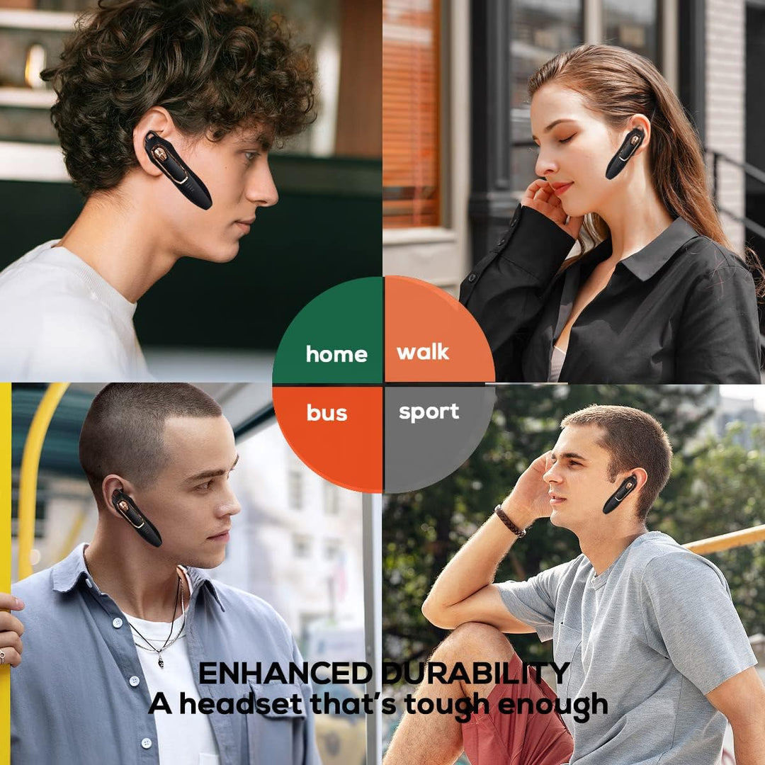 Micool Headset Bluetooth V5.0, Geräuschunterdrückung Freisprech Bluetooth Headset Handy 30 Stunden G