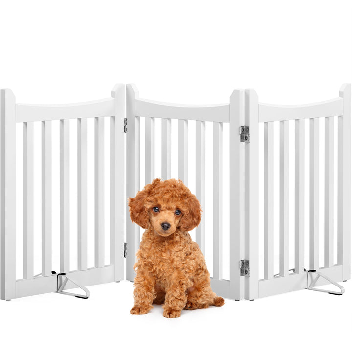 Yaheetech Absperrgitter Hund Schutzgitter, HxB: 60,5 x 151,5 cm, Treppengitter mit 2 Stützfüssen, Fa
