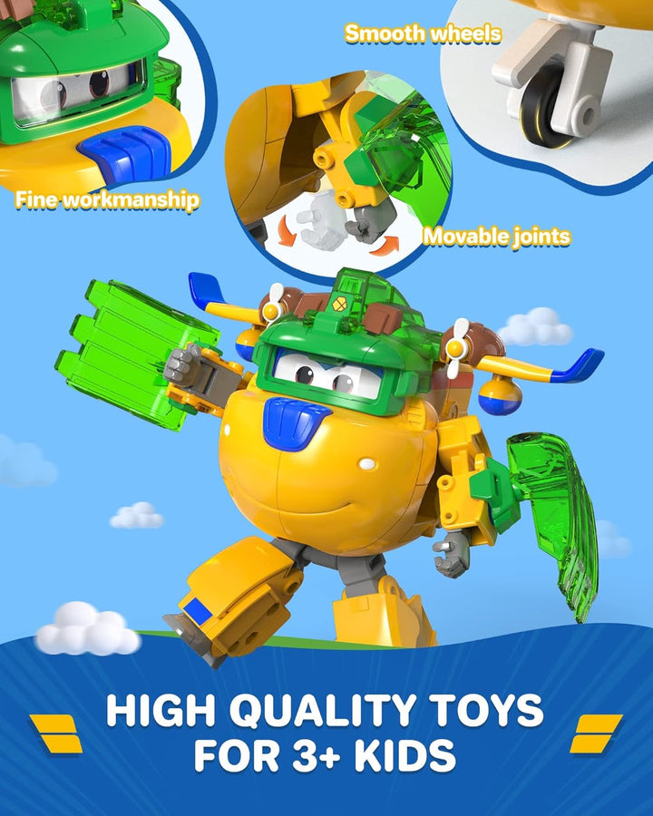 Super Wings Super Iron Donnie 5", Super Ball-Earth Power, Spielzeugflugzeug, Verwandelbares Spielzeu