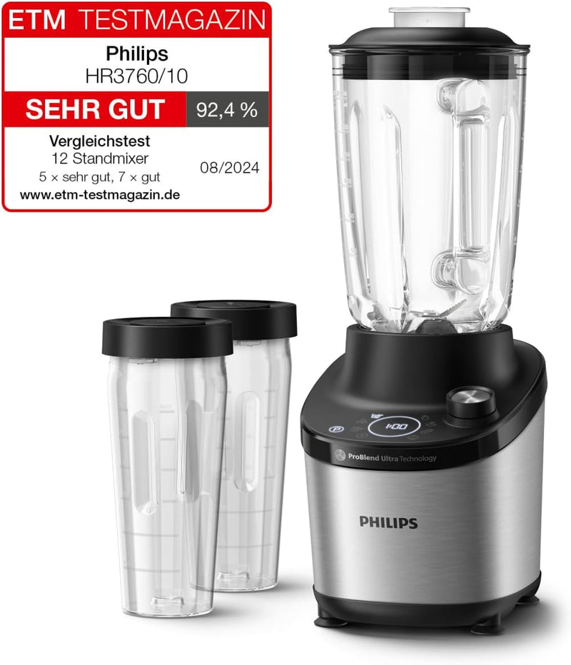 Philips Standmixer 7000 Series - 1500 Watt, 2 Liter, ProBlend Ultra Technologie, Schnellauswahlprogr