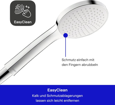 Duravit Universal Duschkopf, Duschbrause mit Strahlart Rain, Handbrause rund (Ø 110 mm), Brausekopf