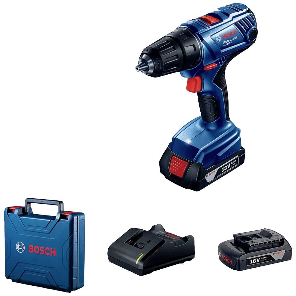 Bosch Professional 18V System Akku-Bohrschrauber GSR 180-LI (inkl. 2 x Akkus x2.0Ah)
