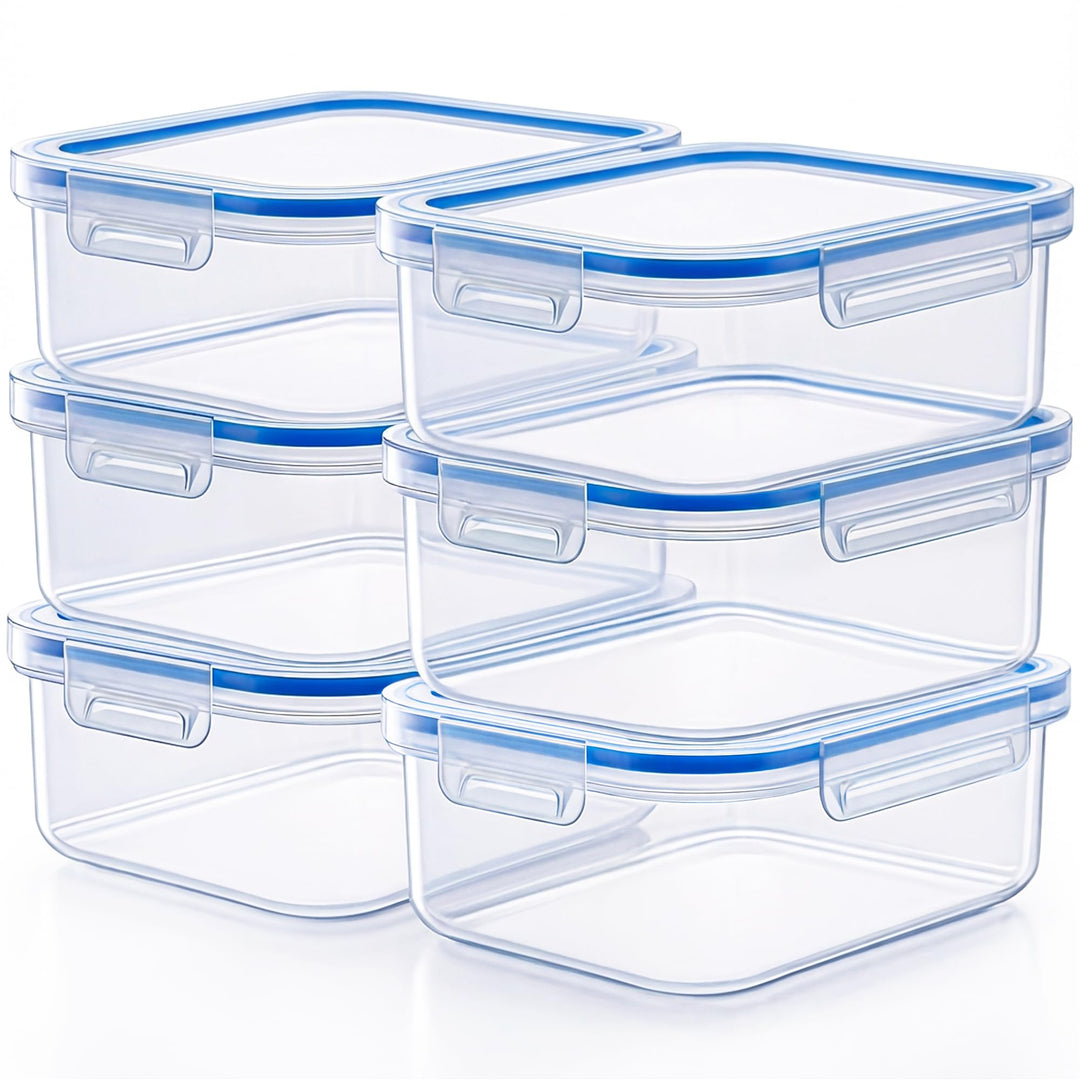 KONZEPT Vorratsdosen mit Deckel Luftdicht 2 L Set 6 Stk. Meal Prep Boxen BPA-frei, Küchen Organizer
