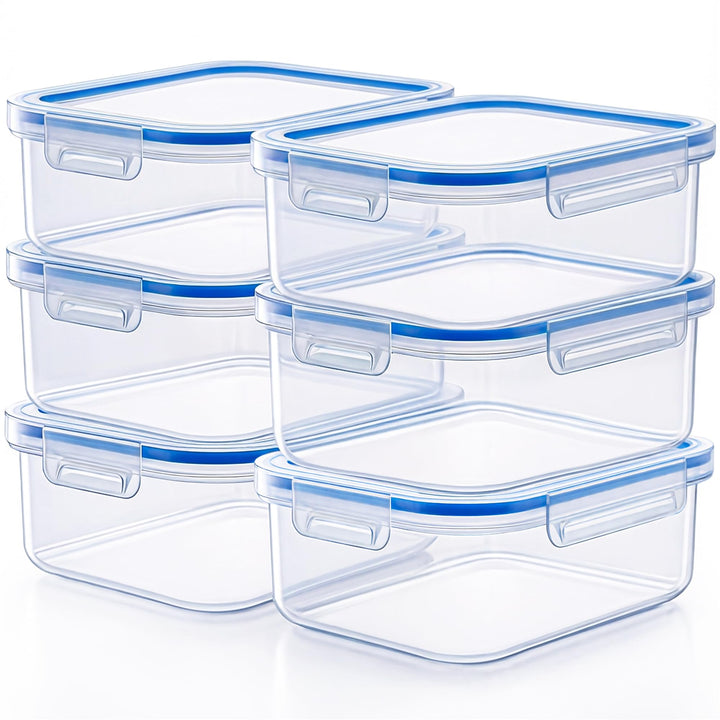 KONZEPT Vorratsdosen mit Deckel Luftdicht 2 L Set 6 Stk. Meal Prep Boxen BPA-frei, Küchen Organizer