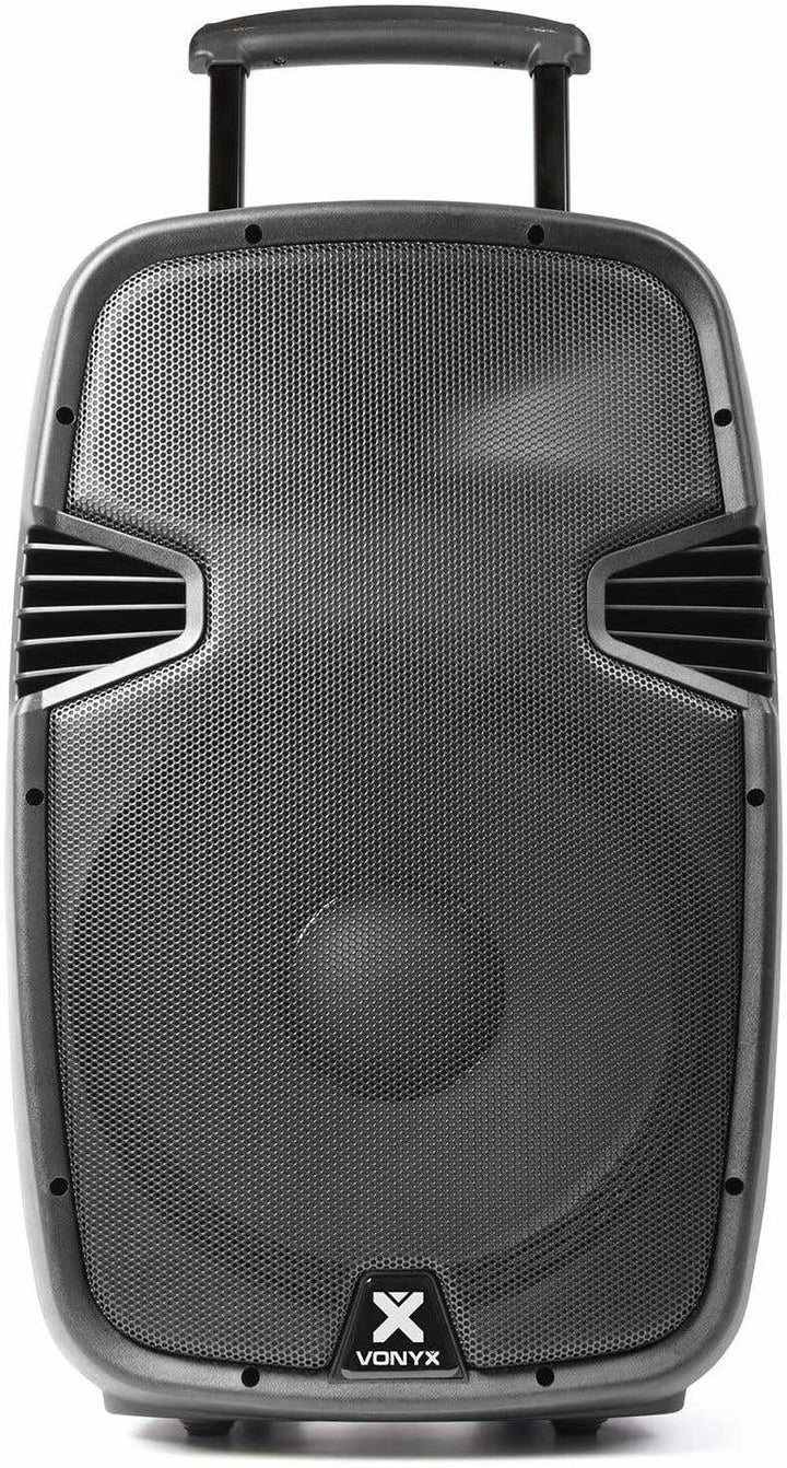 Vonyx SPJ-PA915 - Mobiler Party Lautsprecher mit Akku, 700 Watt, Karaoke Anlage mit 2 Mikrofonen, Mu