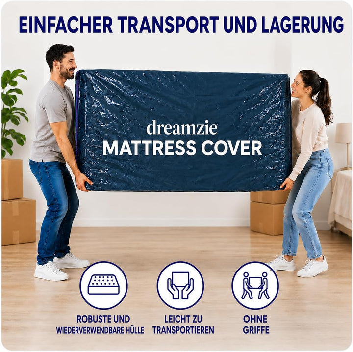 Dreamzie Matratzenhülle 70x140 cm 2er Set (Dicke 20cm) Blickdicht aus Kunststoff, reissfestes Materi