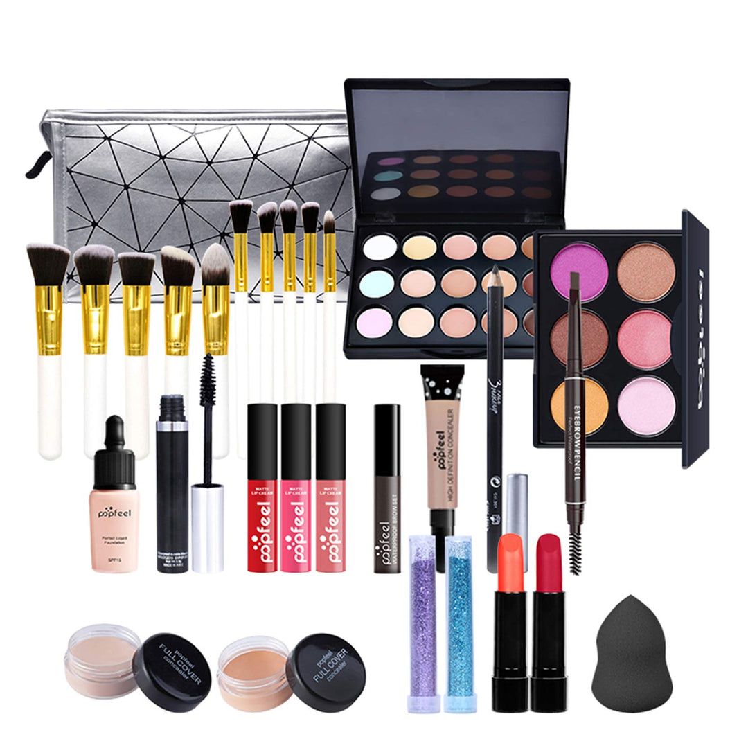 BrilliantDay 28 Stück Mehrzweck Make-up-Set All-in-One Make-up-Geschenkset Kosmetik-Palette Starter