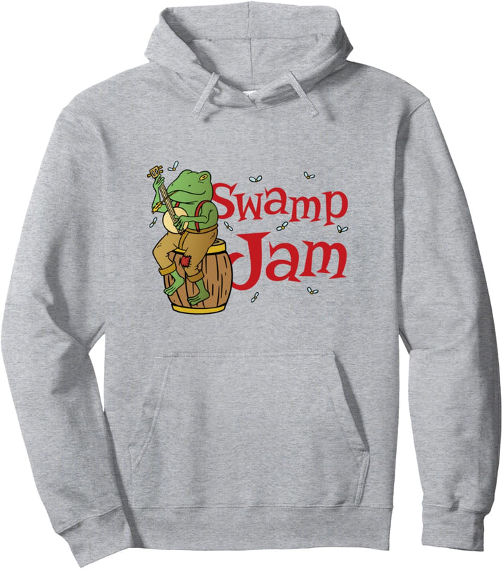 Swamp Jam Frosch Spielt Banjo Cartoon Musik Tier Amphibie Pullover Hoodie