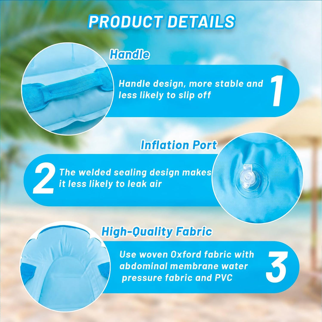 Aufblasbares Bodyboard, Shyllin Bodyboard mit Griffen, Surfbrett Aufblasbar, Mini Luftmatratze, Schw