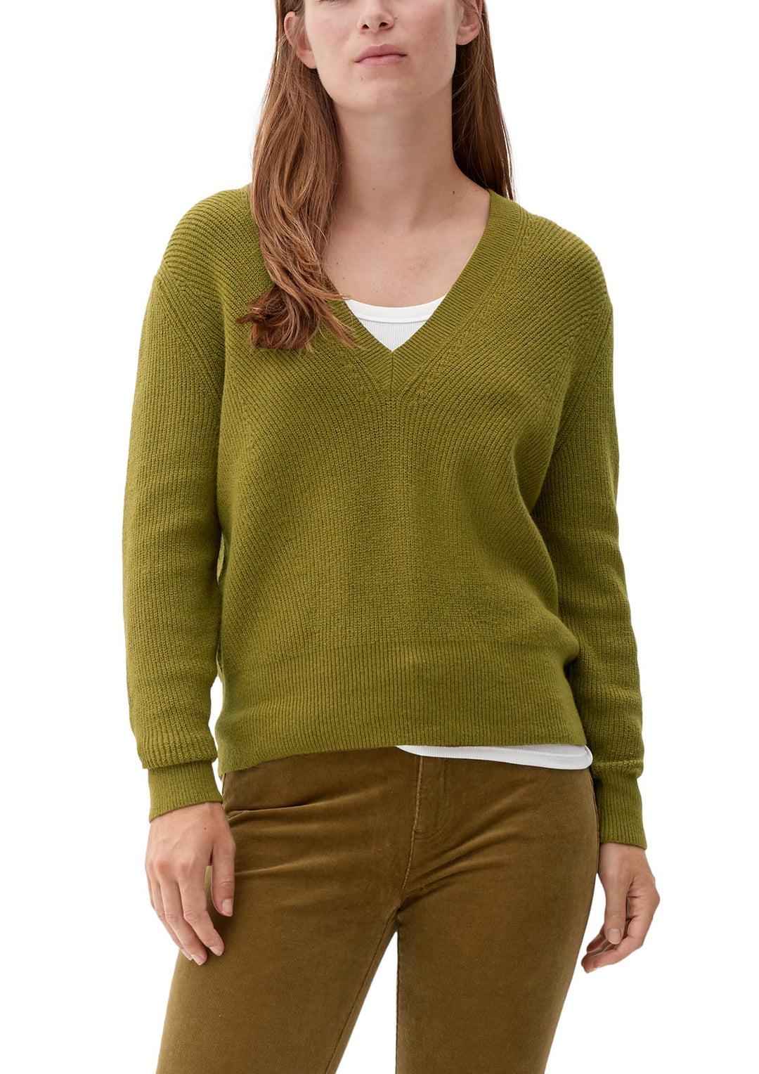 s.Oliver Pullover mit V-Ausschnitt 40 Grün, 40 Grün