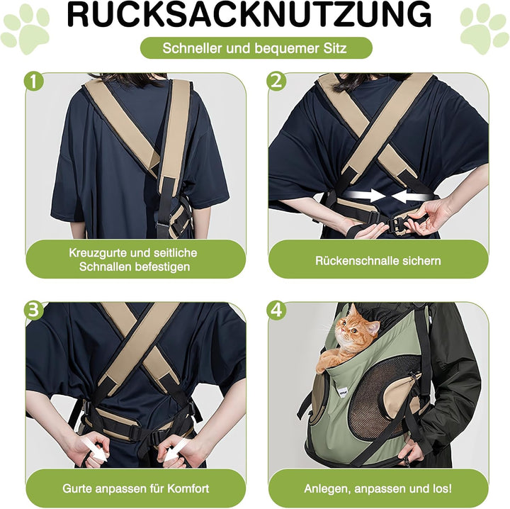 ALLSOPETS Hundetragerucksack, Tragbarer Haustiertragerucksack für Katzen Hunde Welpen, Integrierter