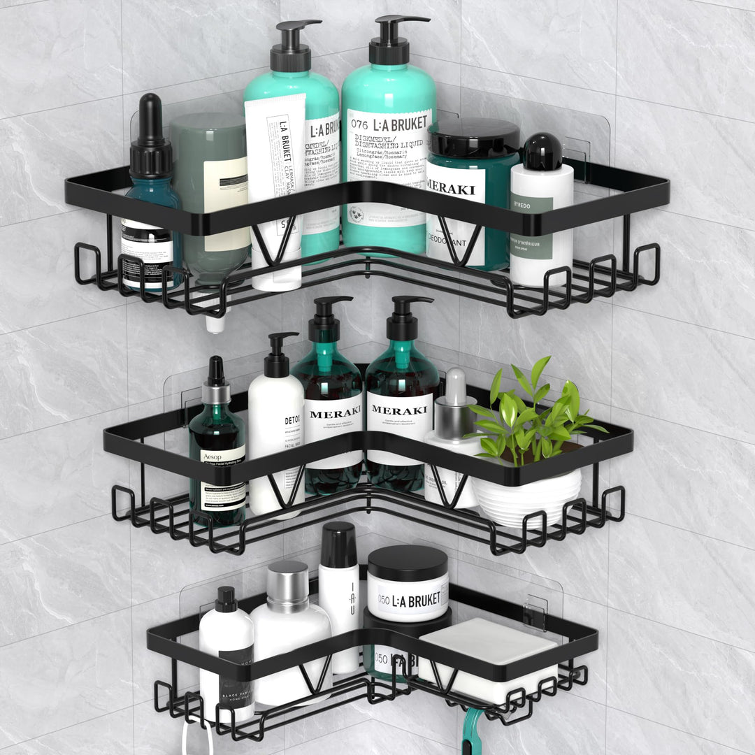 KEGII Duschablage Ecke - Duschregal ohne Bohren, Badezimmer Regal Organizer, Shampoo Halterung für D