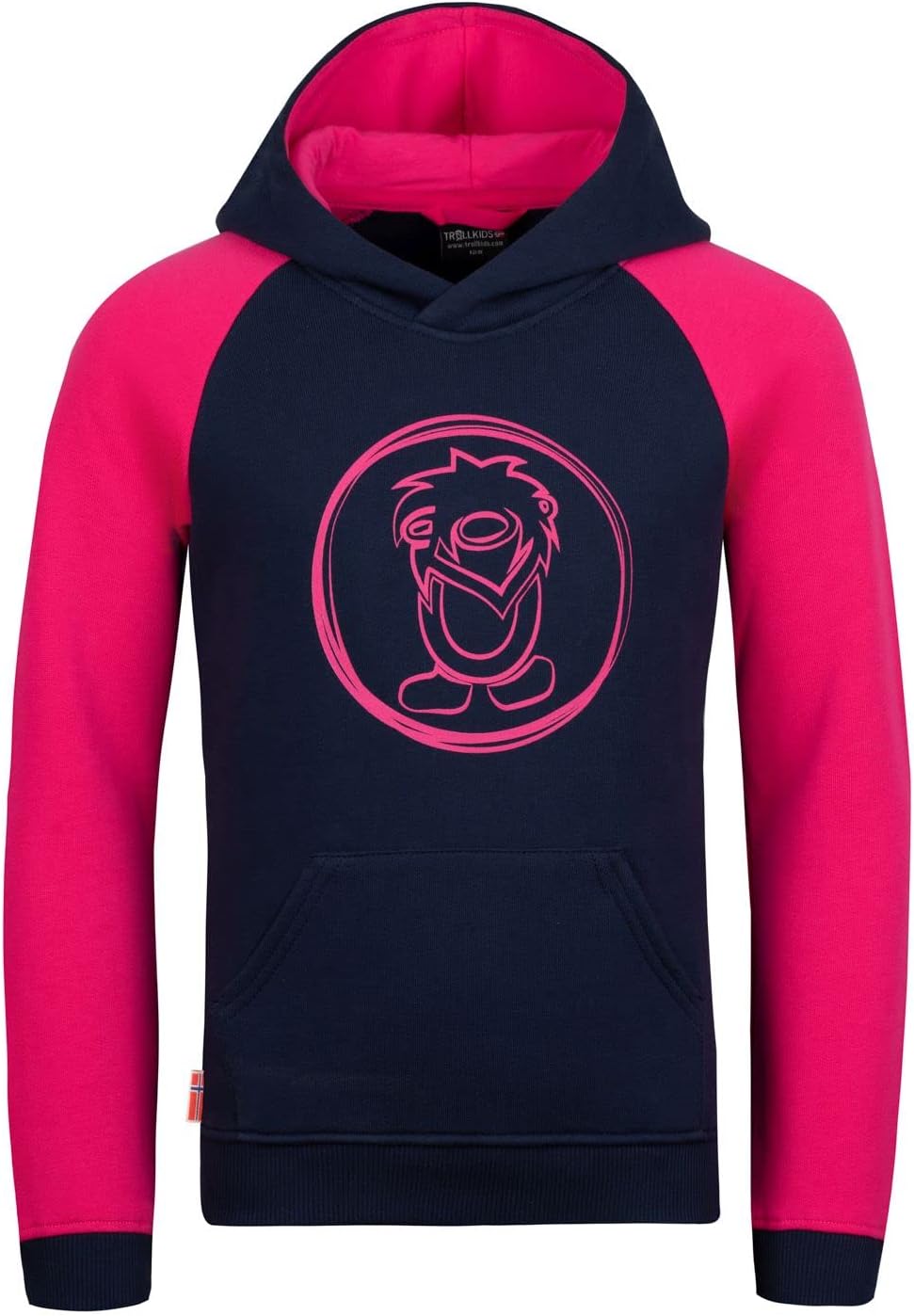 Trollkids Girls Stavanger Sweater 164 Navy/Pink, 164 Navy/Pink