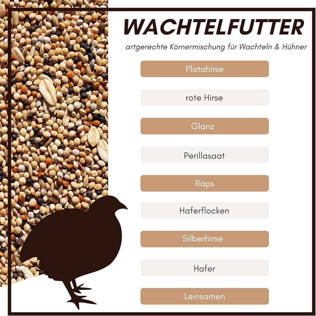 SUPRAVIT Wachtelfutter 25kg | Vollwertige Körnermischung für Wachteln, Legewachteln und Hühner als A