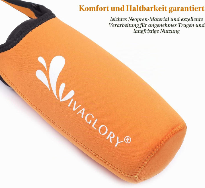 VIVAGLORY hundetrinkflasche &amp; wasserflaschenhalter mit Schultergurt-Kombi, Hunde Trinkflasche &amp; Wass