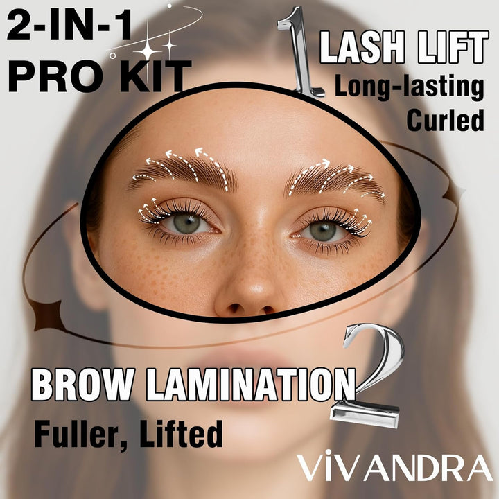 2-in-1 Wimpernlifting & Augenbrauen Lifting Set, Professionelles Brow Lamination Kit für Dichtere Br