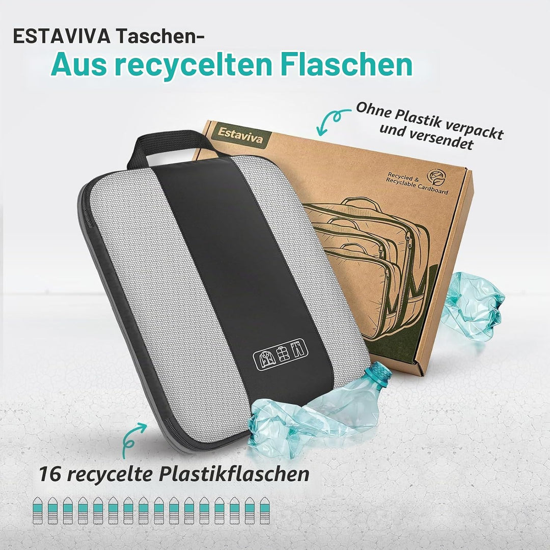 Koffer Organizer mit Kompression, 8 Stück Packing Cubes für Koffer und Rucksack – wasserabweisende P