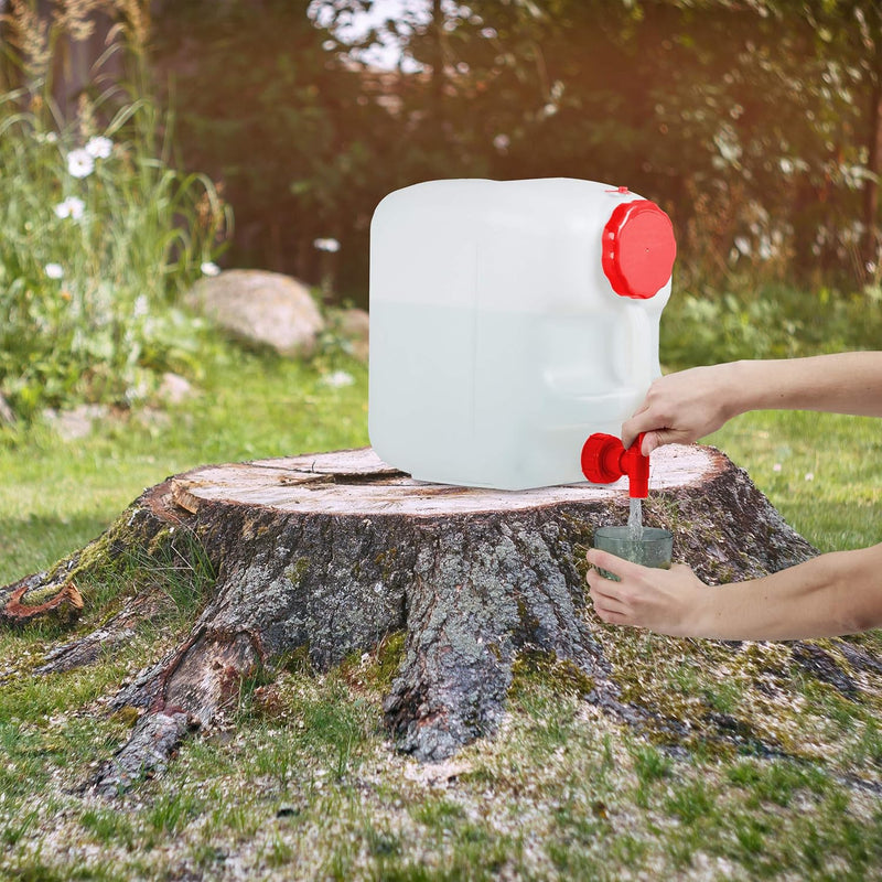 Relaxdays Wasserkanister mit Hahn, Schraubdeckel, Trinkwasserkanister Camping, 18 l, BPA-frei, Kunst