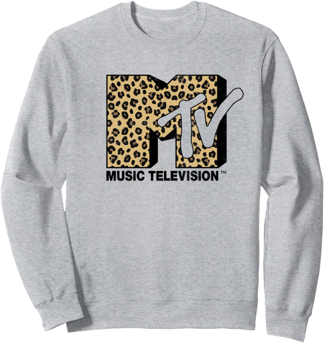 MTV Leopard Pattern Fill Logo Sweatshirt
