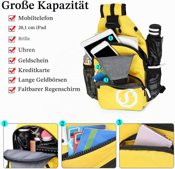 VARLIVOO Mode Damen Sling Bag Crossbody Bag Frauen Schultertasche Umhängetaschen Hiking Reisen Sling