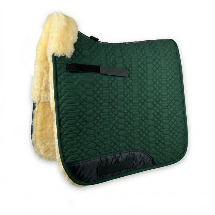 Engel Reitsport Lammfell Schabracke Fully Lined SCHABRA2-D-GRU-MED Stoff grün Fell med. Dressur (D)