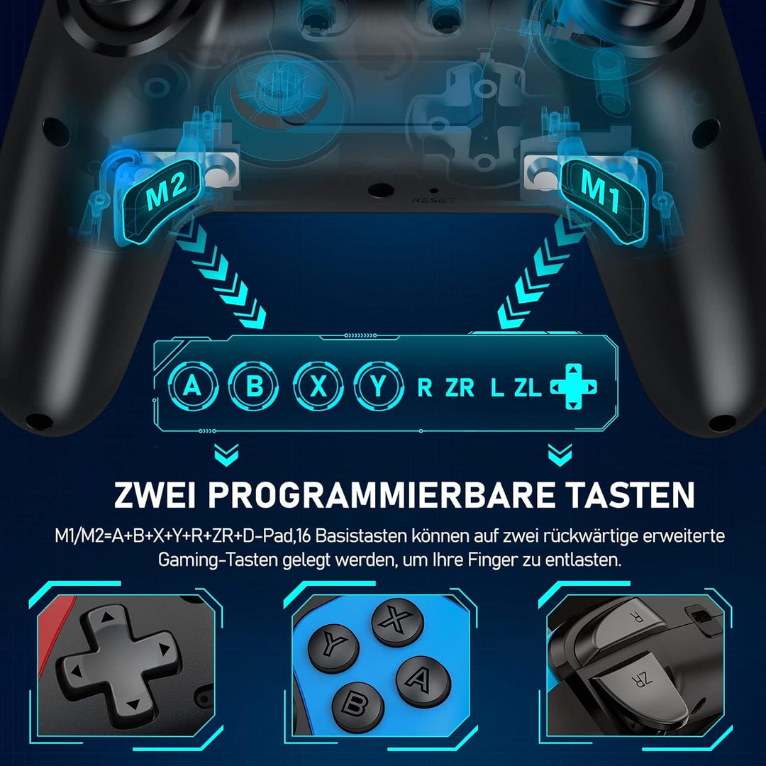 HELLCOOL Switch Controller, Kabellos Switch Controller für Switch/Lite/OLED Konsole, Switch Pro Cont
