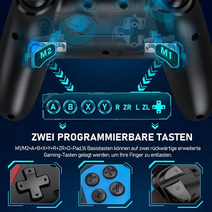 HELLCOOL Switch Controller, Kabellos Switch Controller für Switch/Lite/OLED Konsole, Switch Pro Cont