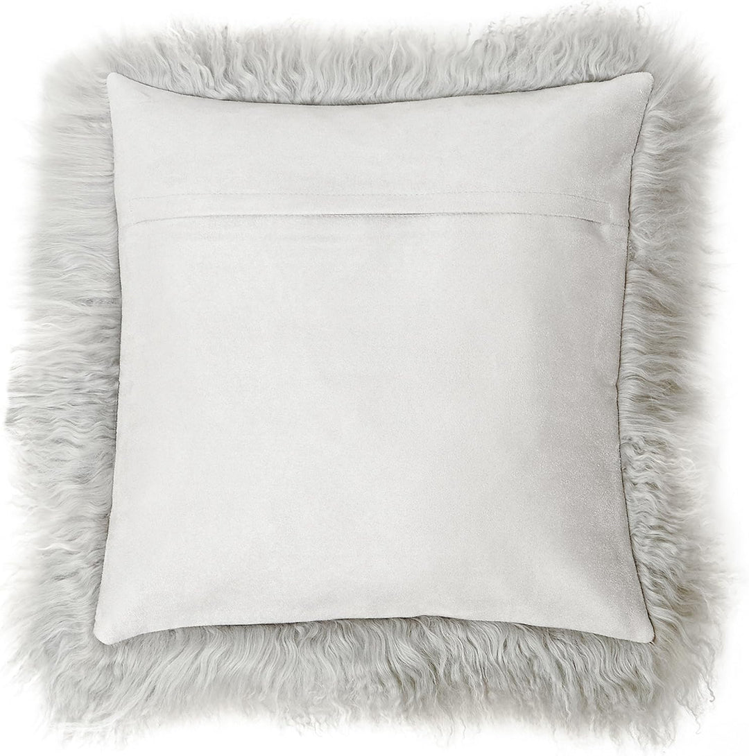 Reissner Lammfelle Tibet Lammfell Kissenbezug langflorig 30x30cm JAY105 Farbe Silber grau (Tops) Jay