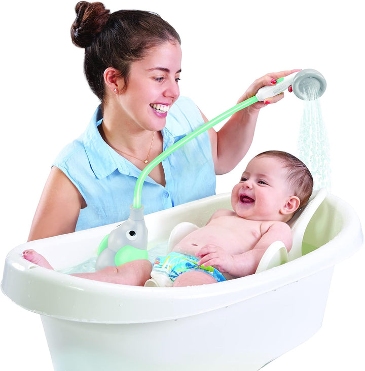 Yookidoo Duschkopf für Baby-Badewanne, Elefant, Wasserpumpe mit Rumpfauslauf – Kontrolle des Wasserf