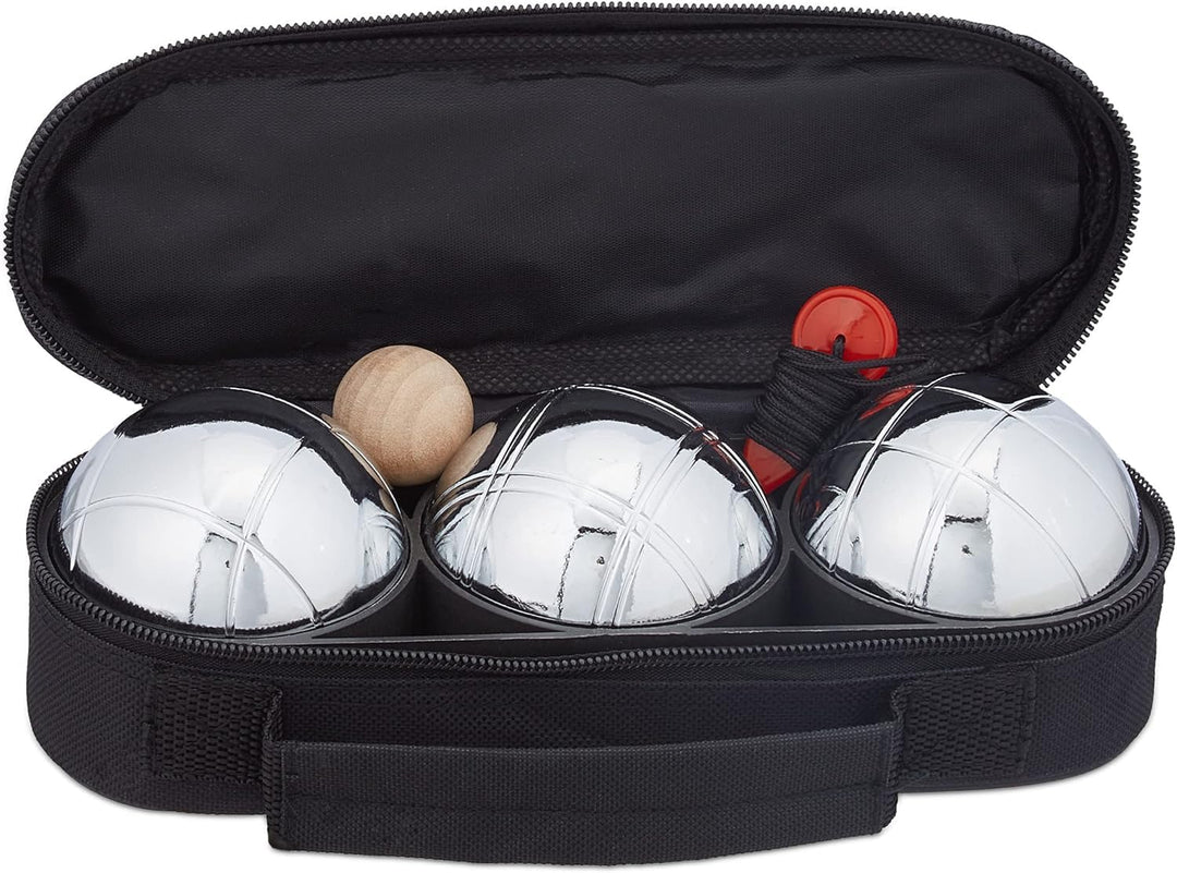 Petanque-Tasche mit 3 Kugeln - Geschicklichkeits- und Outdoor-Spiel - Boulespiel - Triplette - 04002