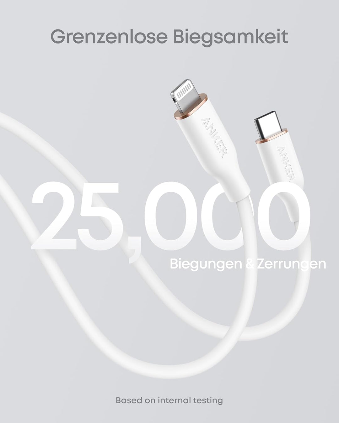 Anker PowerLine III Flow, USB-C auf Lightning Ladekabel PD, kompatibel mit iPhone 13/13 Pro Max/12/1
