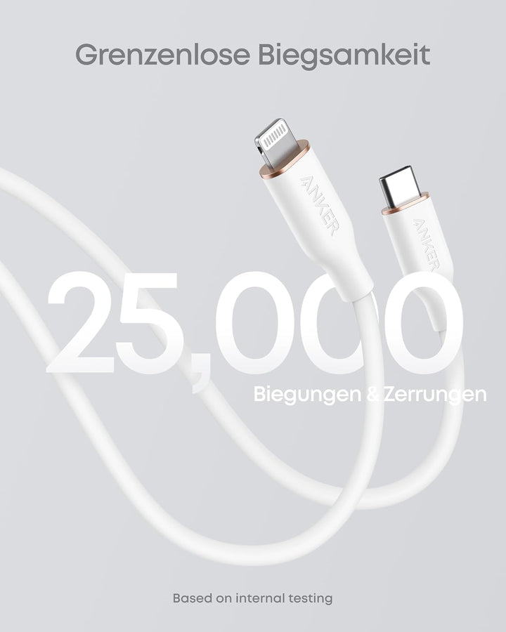 Anker PowerLine III Flow, USB-C auf Lightning Ladekabel PD, kompatibel mit iPhone 13/13 Pro Max/12/1