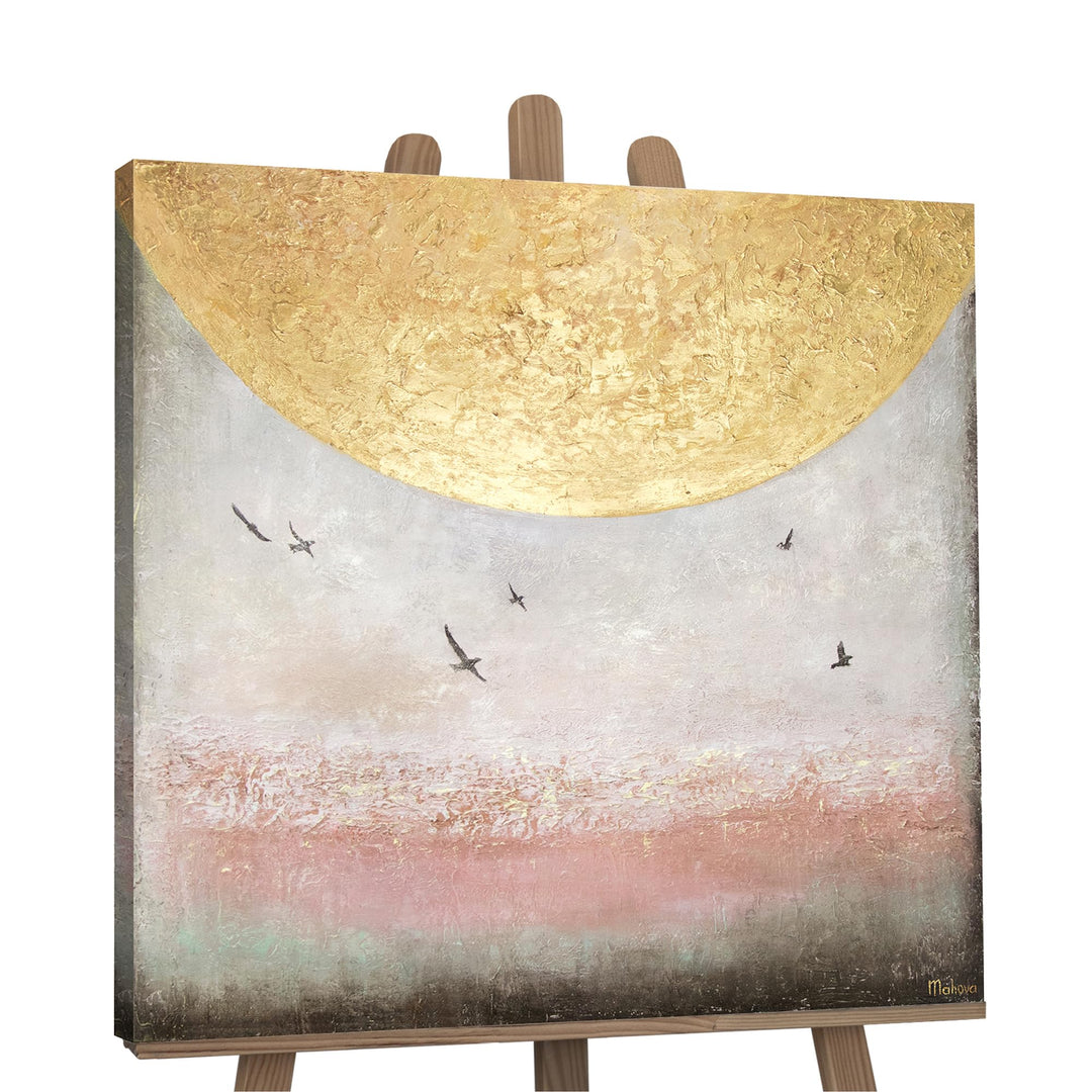 YS-Art XXL Abstrakt Acryl Gemälde auf Leinwand Sonnenenergie II handgemalt Wandbilder Wohnzimmer mod