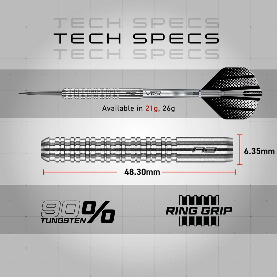 RED DRAGON Rebels Darts Set 21g, 23g, 24, 25g oder 26g Tungsten Steel Tip Darts Set mit Flights und