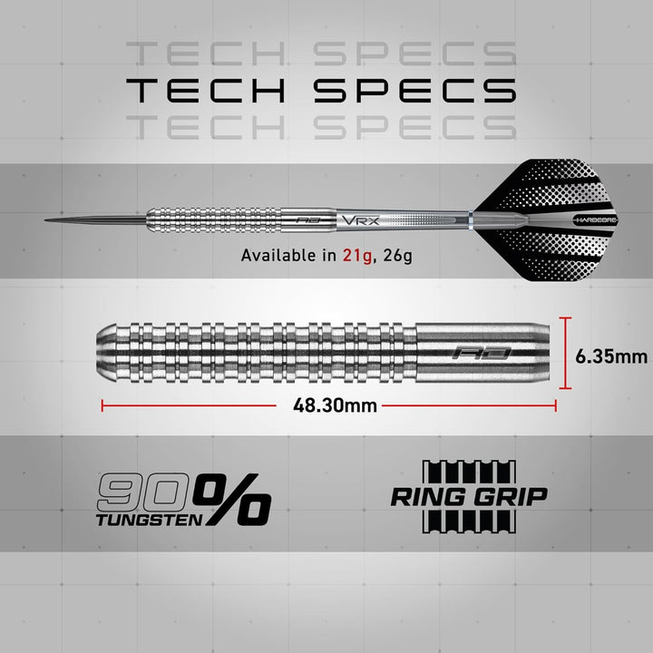 RED DRAGON Rebels Darts Set 21g, 23g, 24, 25g oder 26g Tungsten Steel Tip Darts Set mit Flights und