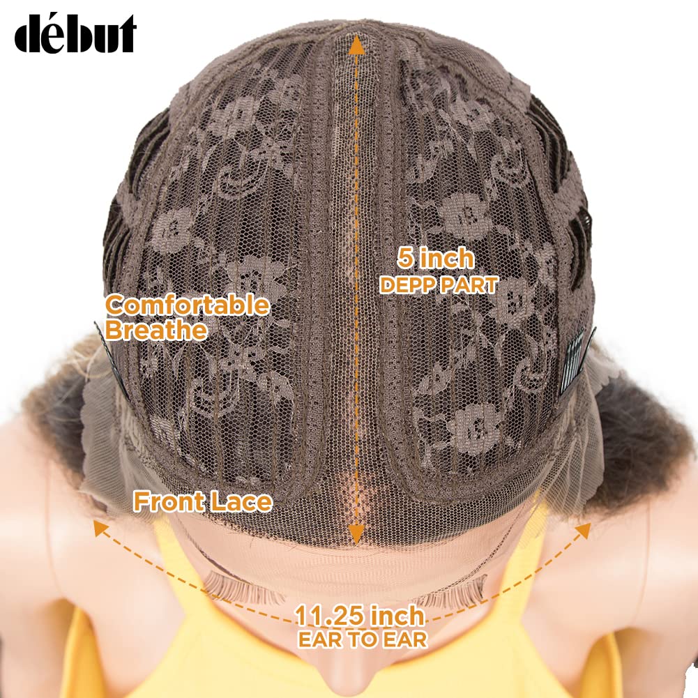 DÉBUT Lace Front Perücke Super lange gewellte Perücke für Damen 104 cm 280g Kunsthaar Hitzebeständig