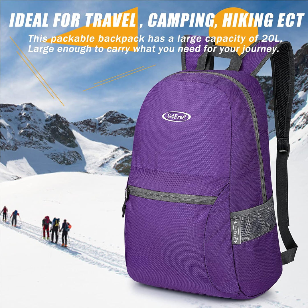 G4Free 20L Faltbarer Rucksack Ultraleichter Wanderrucksack Daypack für Männer Frauen und Kinder für