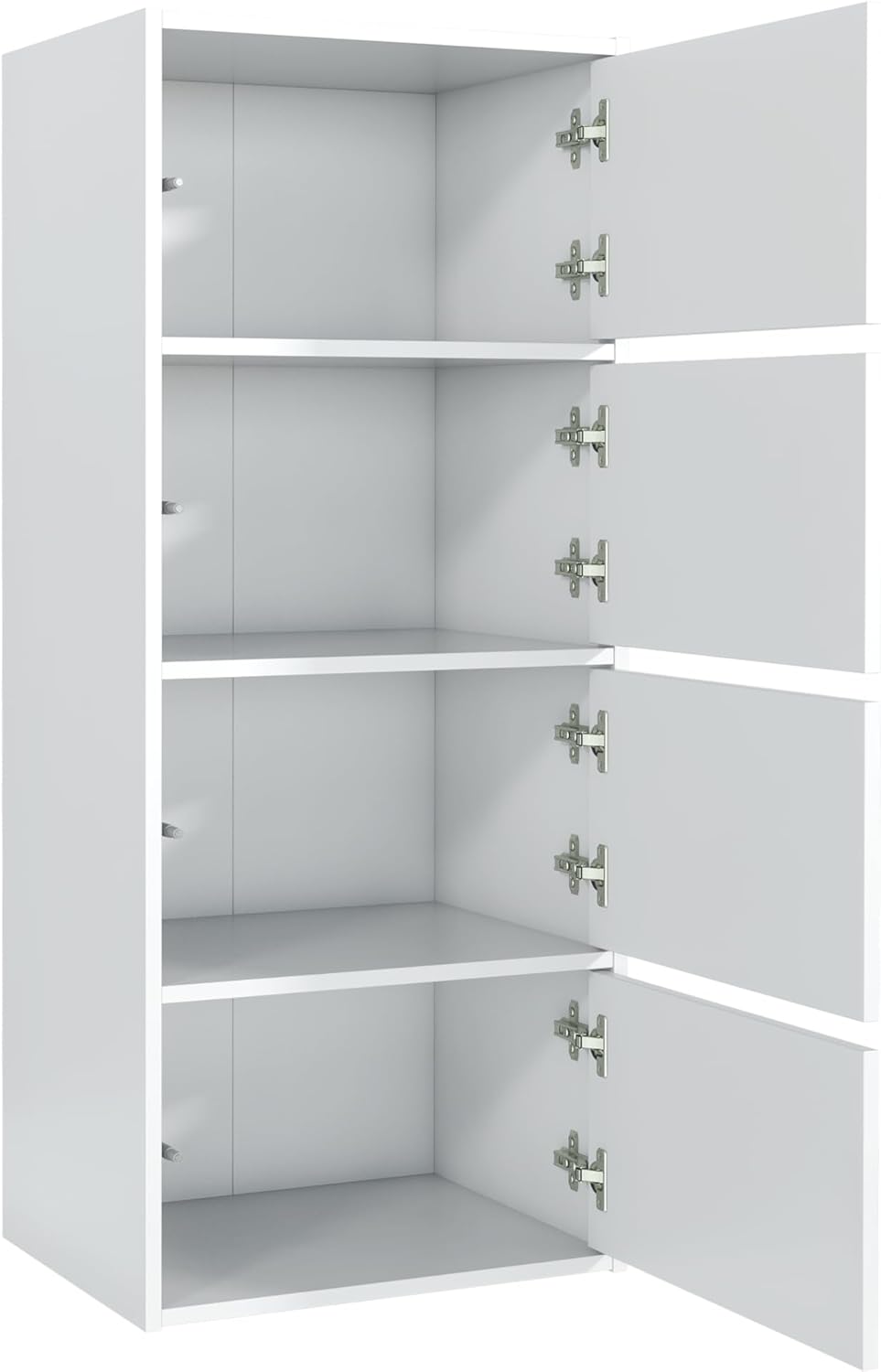 meble masztalerz Kommode mit 4 Türen Weiss 50x39x120 cm - Schuhschrank Hoch - Wohnzimmer Schrank - F