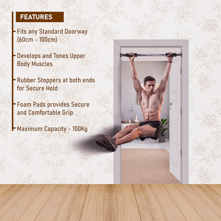 Endless EL1037 Stainless Steel Adjustable Pull Up Bar for Home Doorway | Material : Stainless Steel